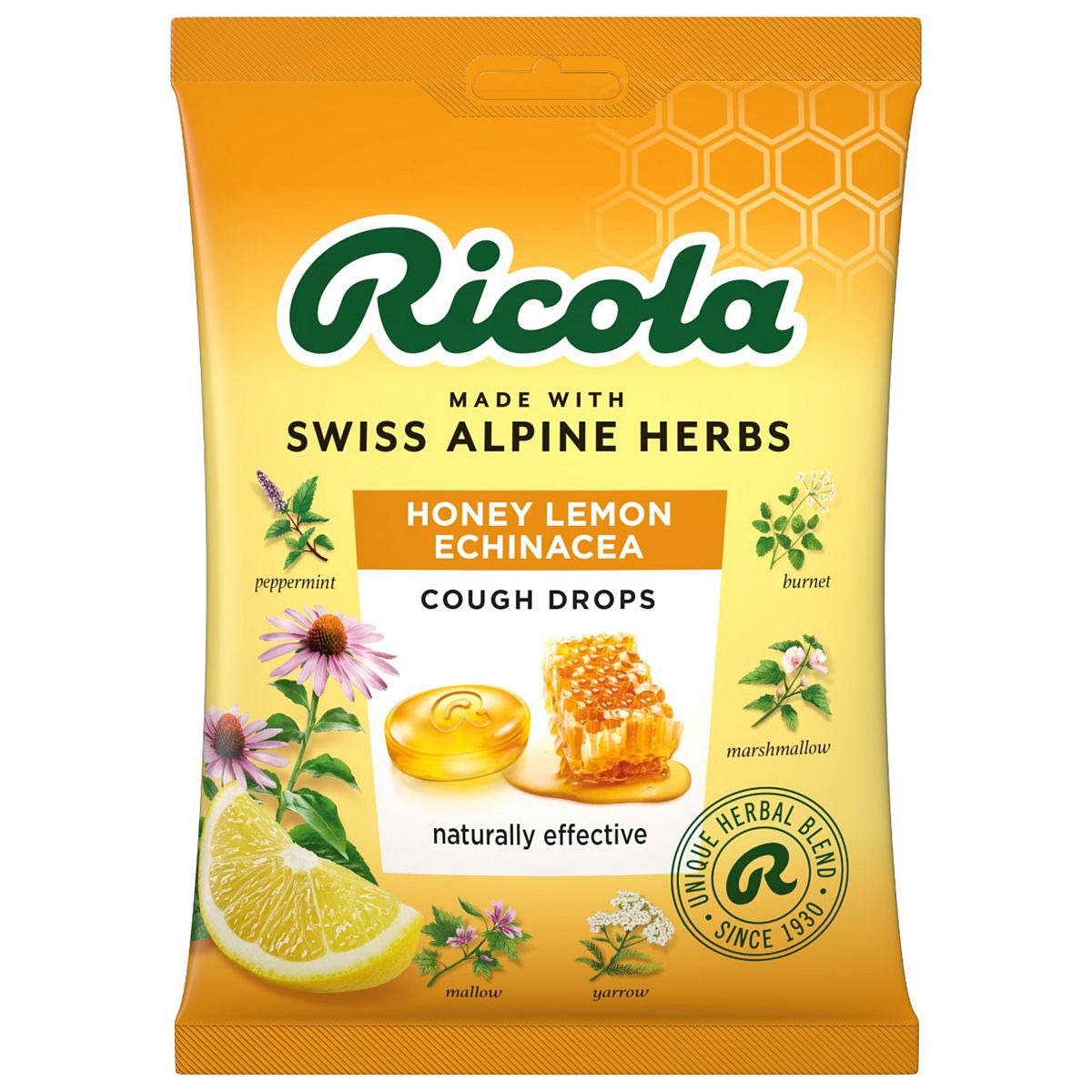 Ricola Honey Lemon Echinacea Cough Drops - 75g