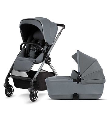 Silver Cross Dune Glacier Pushchair with First Bed Folding Carrycot