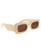 Jeepers Peepers Cream Rectangle Sunglasses