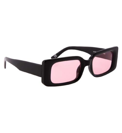 Jeepers Peepers Black Rectangle Sunglasses