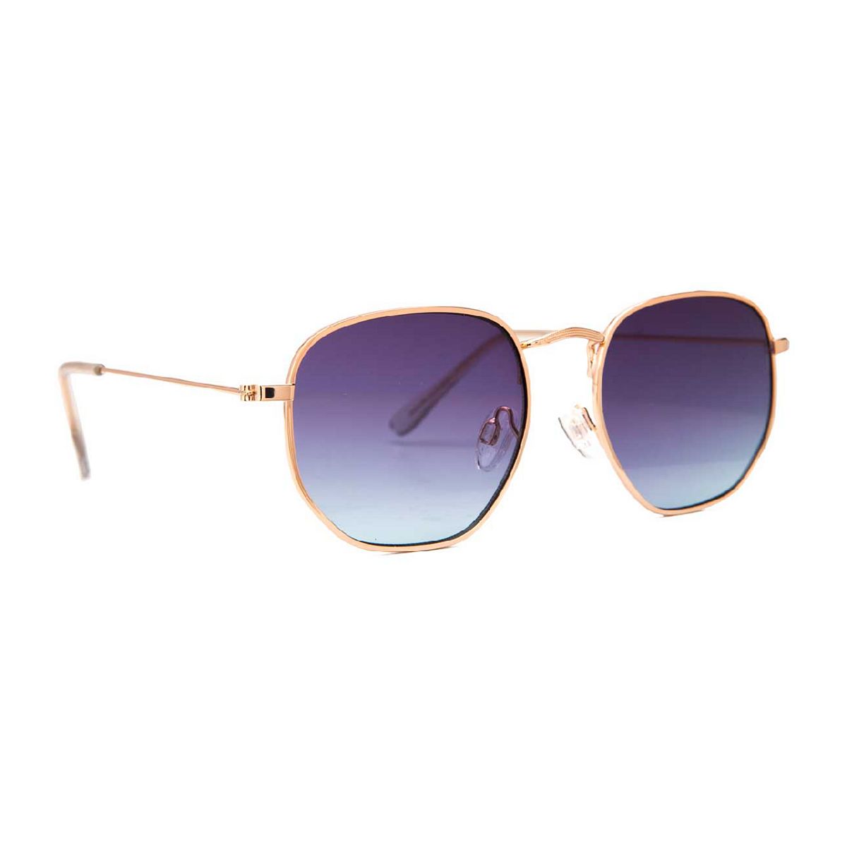 Jeepers Peepers Round Metal Frame Sunglasses Purple Lenses Gold Multicolor