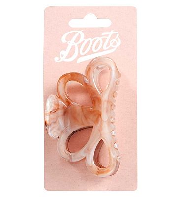 Boots Nude Marble Butterfly Jaw Clip