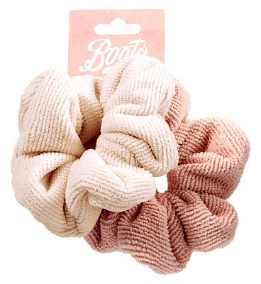 Boots Towel Scrunchies Pink and Nude 2pk