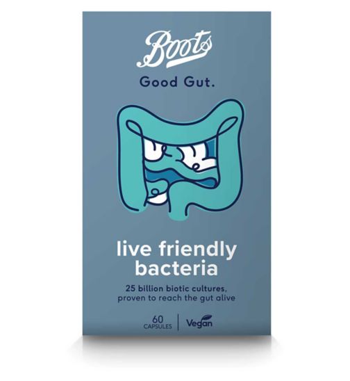 Boots Good Gut + Live Friendly Bacteria - 60 capsules
