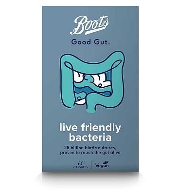 Boots Good Gut + Live Friendly Bacteria - 60 capsules