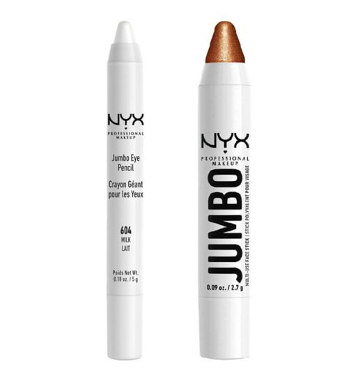 NYX Jumbo Eye Pencil Milk;NYX PMU Jumbo Duo;NYX Professional Makeup Jumbo Eye Pencil;NYX Professional Makeup Jumbo Highlighter Stick;NYX Professional Makeup Jumbo Highlighter Stick Lemon Meringue