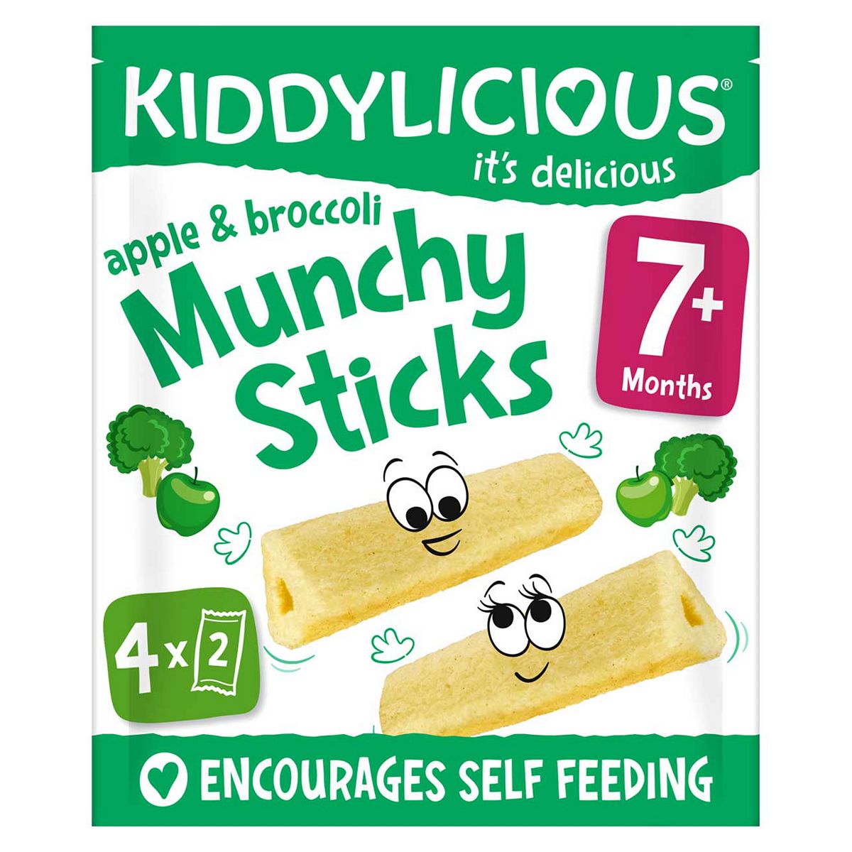 Kiddylicious Munchy Sticks Apple & Broccoli 4 X 4G