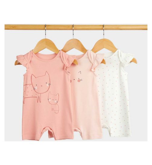 Mothercare Cat Rompers - 3 Pack