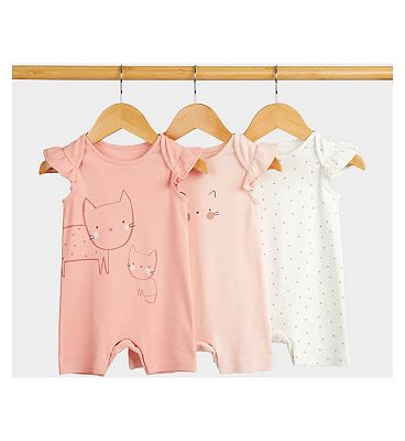 BE G 3PK ROMPER/PINK /up to 10 lbs
