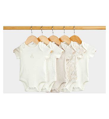 GIRAFFE 5PK SS BOD/WHITE/6 - 9 Months