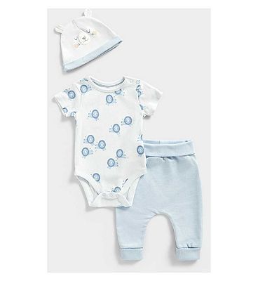 MFB 3PC SET SS /BLUE /1 - 3 Months