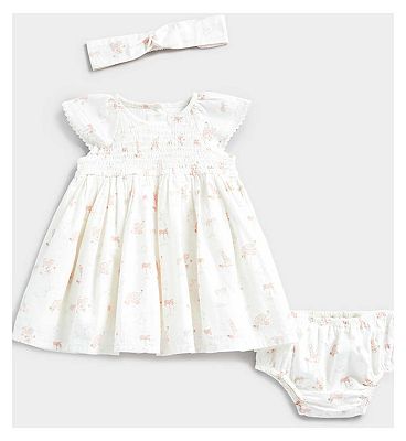 MFG SS24 DRESS,/WHITE/6-9 Months