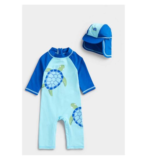 Mothercare Turtle Sunsafe Suit and Keppi Set UPF50+