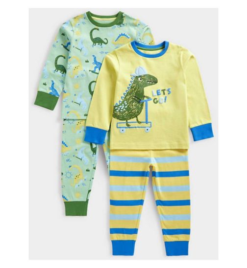 Mothercare Dinosaur Skate Pyjamas - 2 Pack
