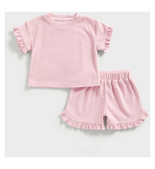 Mothercare Pink Towelling Shorts and T-Shirt