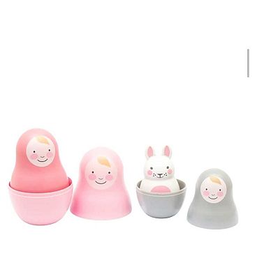 Rosa & Bo Pink Pastel Nesting Babies with Chiming Bo Bunny
