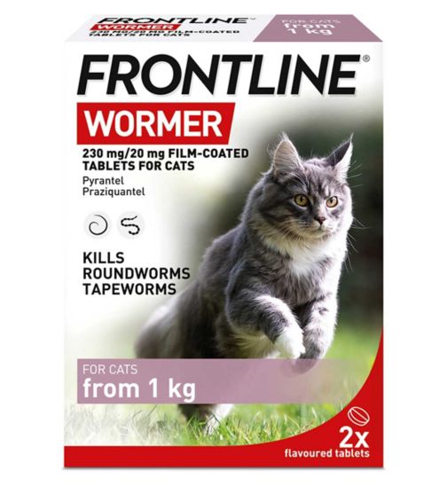 Frontline Wormer 230mg / 20mg Film Coated Tablets for Cats - 2 Flavoured Tablets