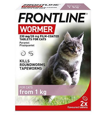 Frontline Wormer 230mg / 20mg Film Coated Tablets for Cats - 2 Flavoured Tablets