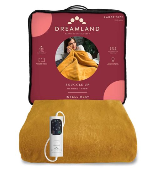 Dreamland Snuggle Up Warming Throw - Mustard 120X160Cm