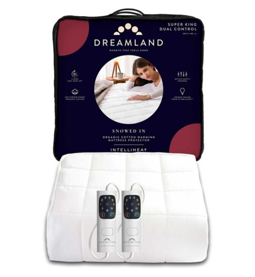 Dreamland Snowed In Organic Cotton Warming Mattress Protector Superking 2 Controls 200X180Cm