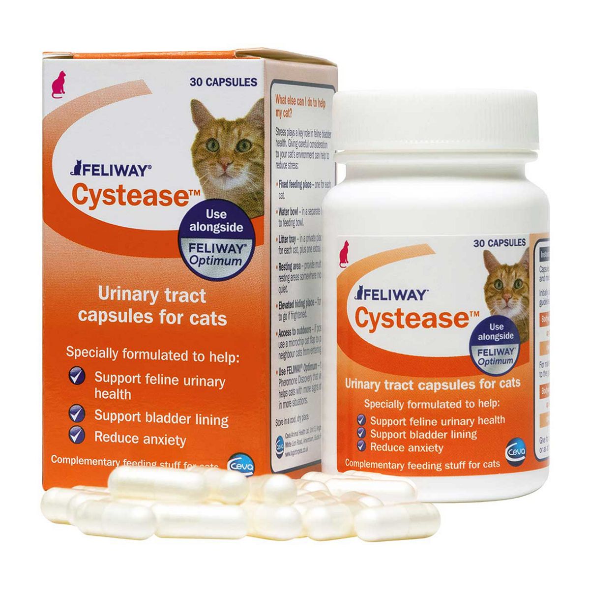 Feliway Cystease Urinary Tract Support Capsules For Cats - 30