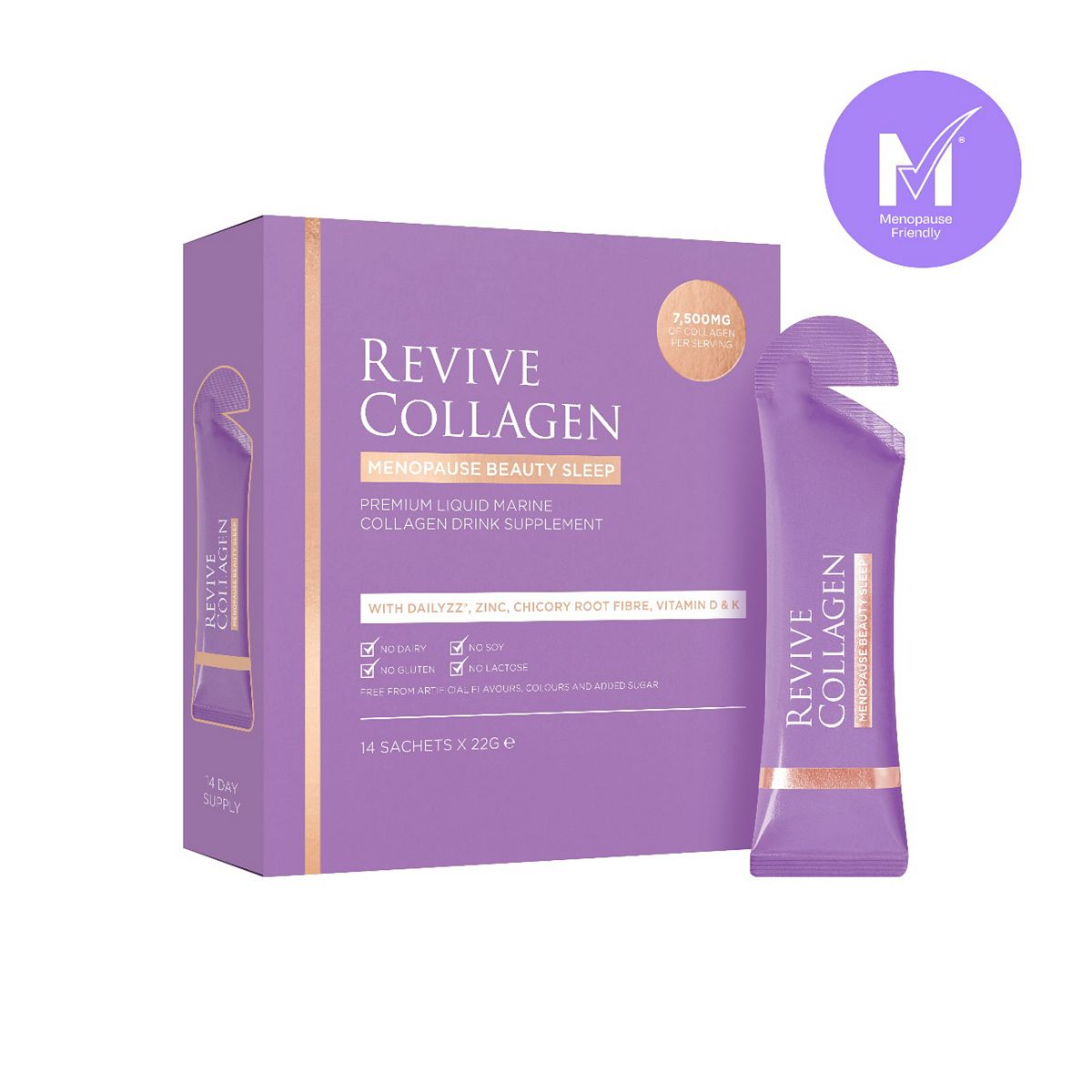 Revive Collagen Menopause Beauty Sleep Drink Supplement 7,500Mg 14 X 22G Sachets