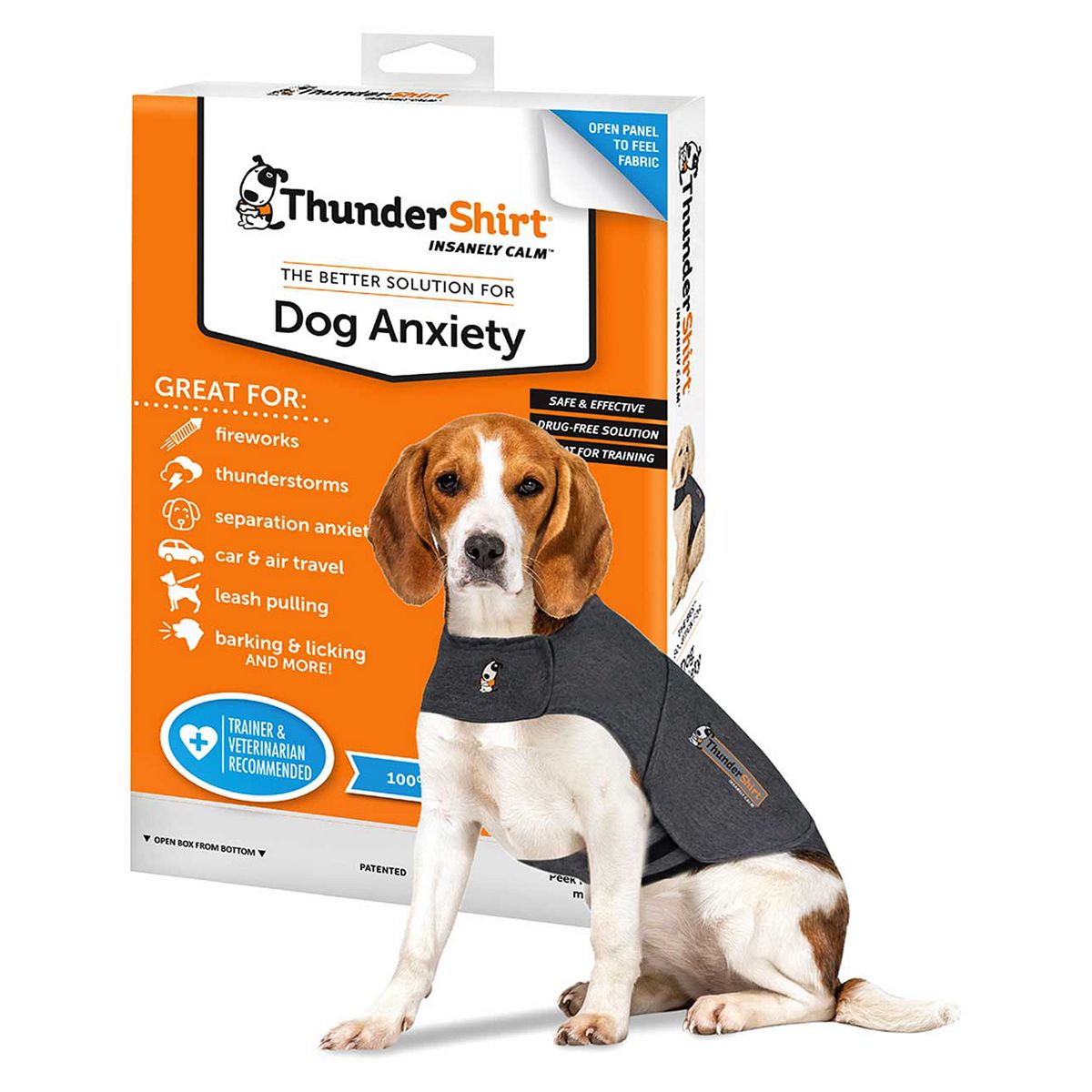 Thundershirt Grey Calming Jacket For Dogs - Medium