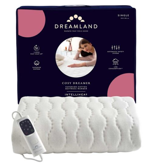Dreamland Cosy Dreamer Superior Cotton Mattress Warmer Single 150X80 Cm