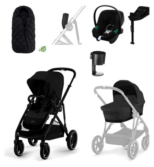 Cybex 2in1 pushchair cup holder black;Cybex 2in1 pushchair cup holder black;Cybex Aton B2 & Base One (iSize Infant Carrier & Base) - Volcano Black;Cybex Aton B2 & Base One iSize cs ib vb;Cybex Gazelle Car Seat Adpaters;Cybex Gazelle Car Seat Adpaters;Cybex Gazelle S Pushchair Carrycot 2023 - Moon Black;Cybex Gazelle S Pushchair Carrycot 2023 - Moon Black;Cybex Gazelle S Single to Double Pushchair 2023 Black Frame – Moon Black;Cybex Gazelle S Single to Double Pushchair 2023 Taupe Frame - Moon Black;Cybex Snogga 2 Universal Pushchair Footmuff - Moon Black;Gazelle S Lux 6 Piece Bundle - Moon Black;Snogga 2.0 univ pushchr footmuf moon blk