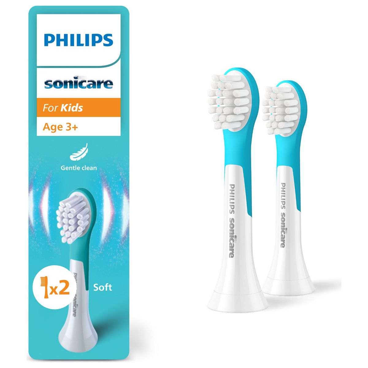 Philips Sonicare For Kids, Replacement Toothbrush Heads Kids Aged 3+, 2 Pack, Hx6032/90