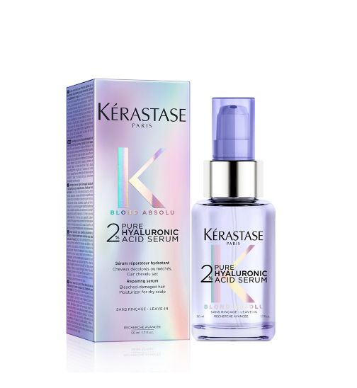 Kérastase Blond Absolu, Plumping Hair Serum, Overnight Treatment, With 2% Pure Hyaluronic Acid, Sérum Cicanuit, 50ml