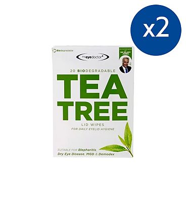 The Eye Doctor Tea Tree Wipes - 2 Packs Of 20 Wipes