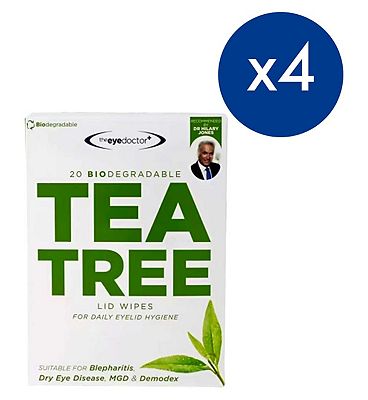 The Eye Doctor Tea Tree Wipes - 4 Packs Of 20 Wipes