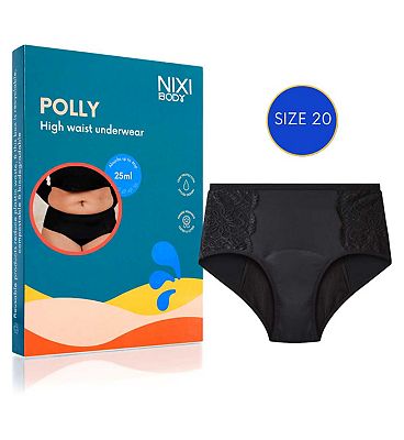 NIXI Body Polly Black 20 High Waist Leakproof Knickers