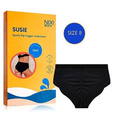 NIXI Body Susie Black 8 VPL-Free Hip Hugger Leakproof Knickers