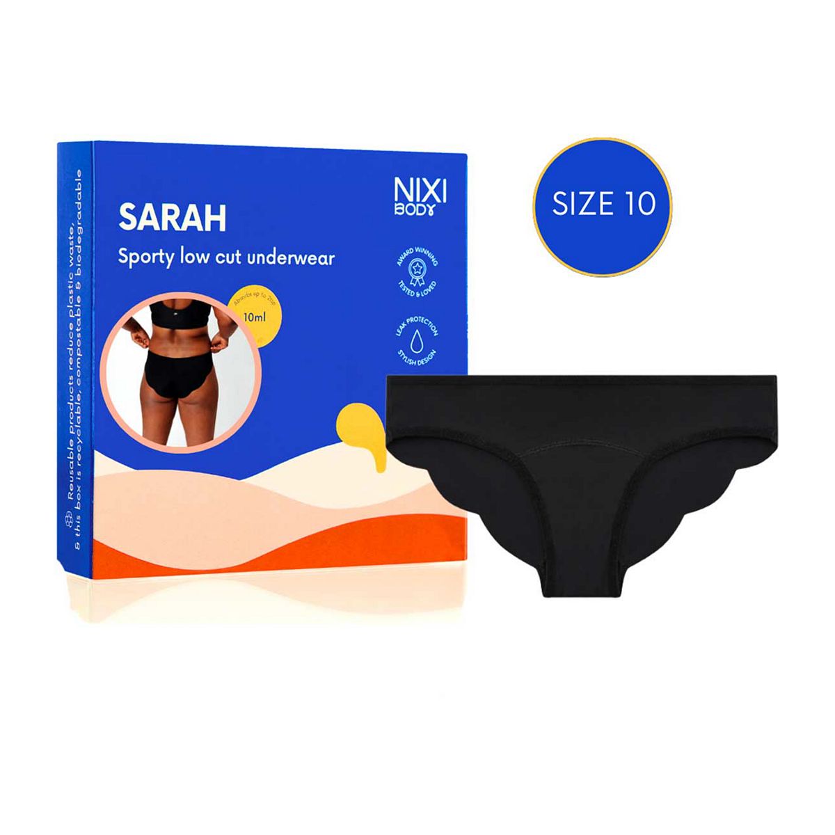 Nixi Body Sarah Black 10 Vpl-Free Low Cut Knickers Multicolor