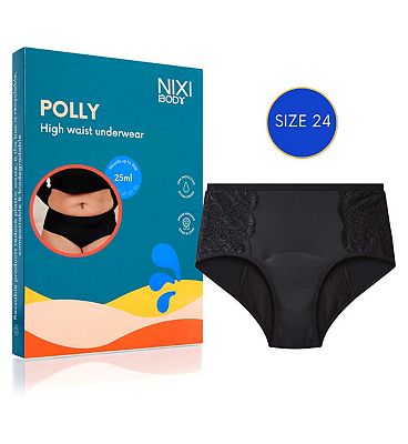 NIXI Body Polly Black 24 High Waist Leakproof Knickers