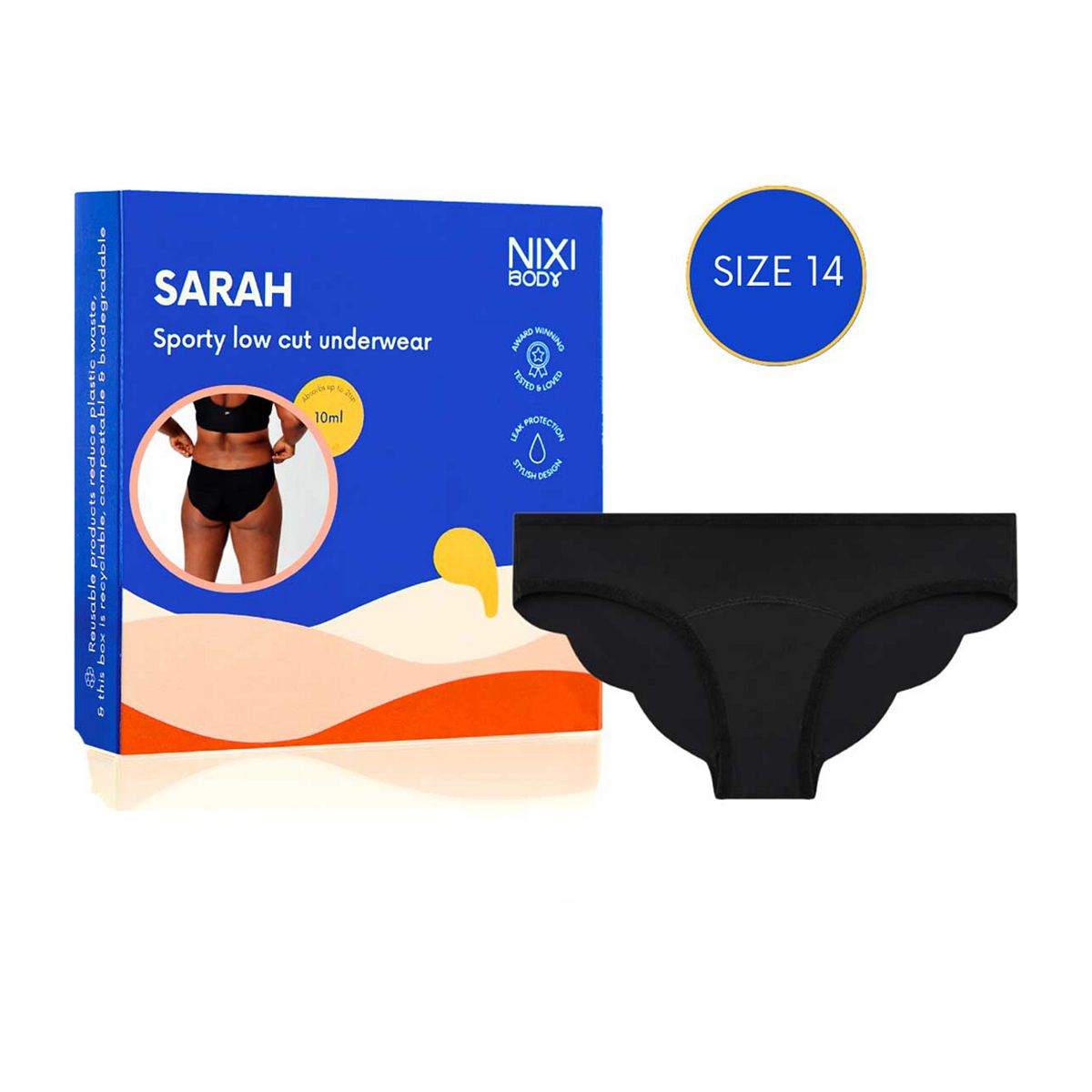 Nixi Body Sarah Black 14 Vpl-Free Low Cut Knickers Multicolor