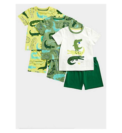Mothercare Crocodile Shortie Pyjamas - 3 Pack