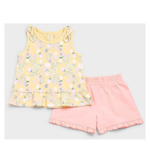 Mothercare Ditsy Vest T-Shirt and Shorts Set