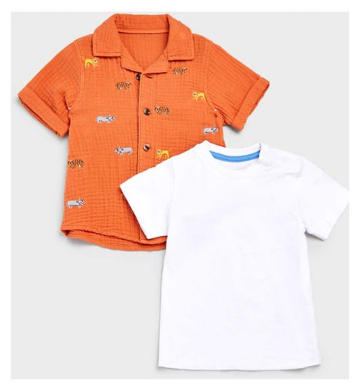 Mothercare Safari Shirt and T-Shirt Set