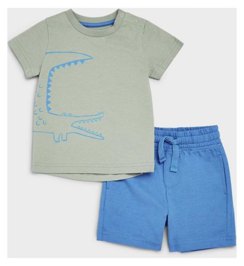 Mothercare Crocodile Jersey Shorts and T-Shirt Set