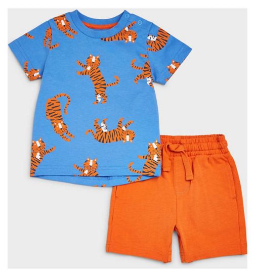 Mothercare Tiger Jersey Shorts and T-Shirt Set