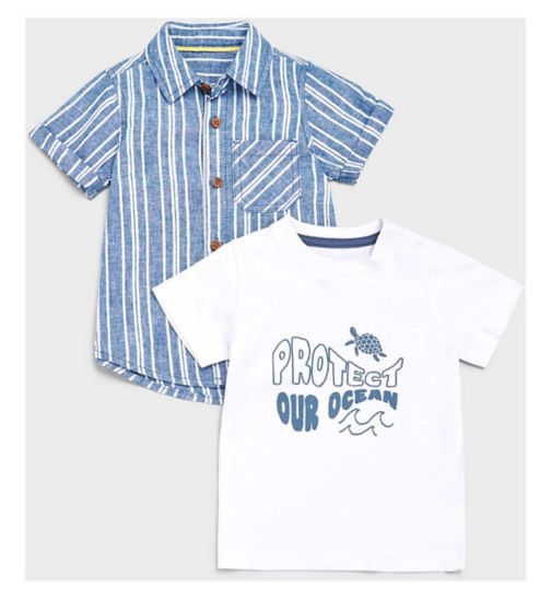 Mothercare Seaside Shirt and T-Shirt Set