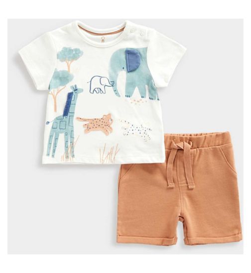 Mothercare Jungle Bodysuits and Shorts Set