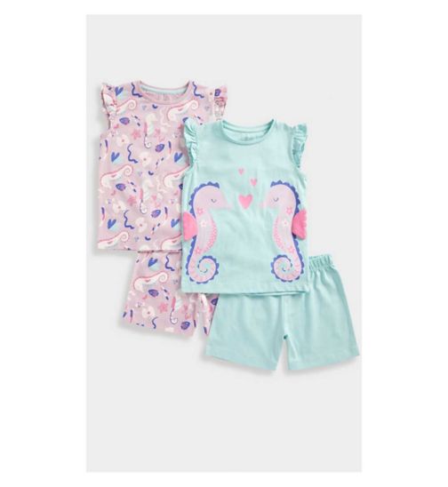 Mothercare Seahorse Shortie Pyjamas - 2 Pack