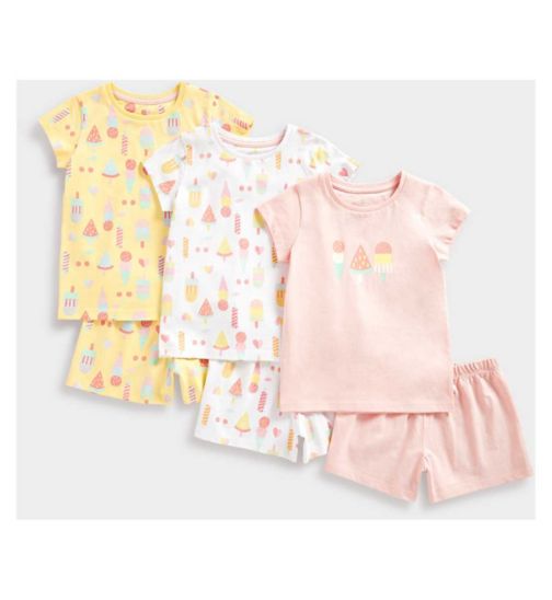 Mothercare Ice Cream Shortie Pyjamas - 3 Pack