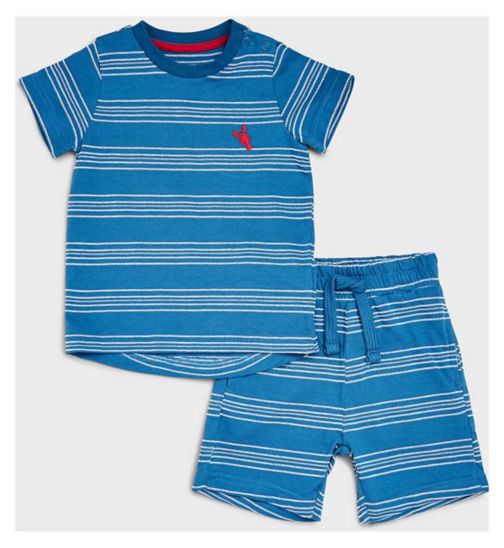 Mothercare Striped Jersey Shorts and T-Shirt Set