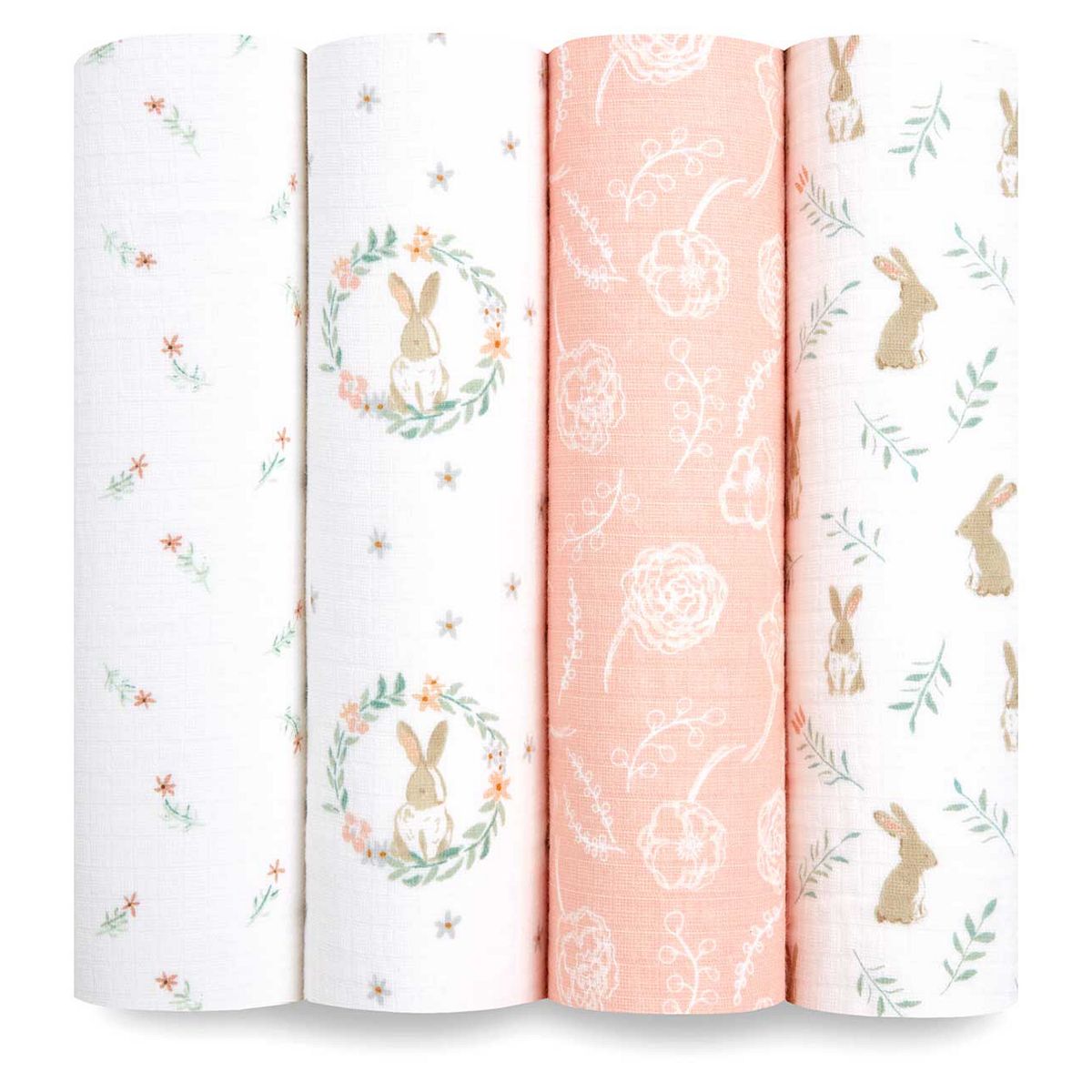 Aden And Anais Aden + Anais Essentials Cotton Muslin Swaddle Blankets Blushing Bunnies