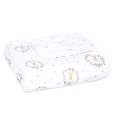 Aden + Anais Essentials Cotton Muslin Blanket Blushing Bunnies